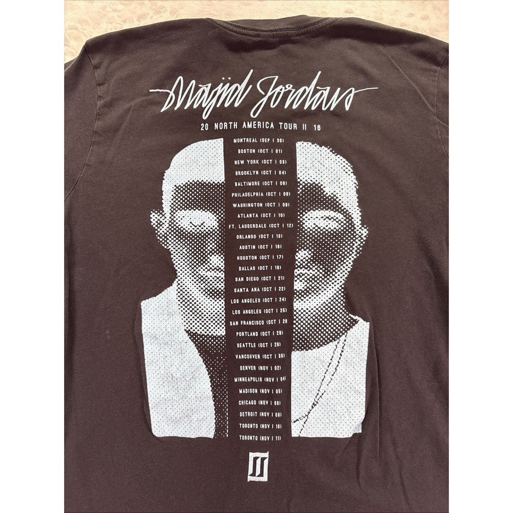 Majid Jordan Men's T Shirt Black North American Tour 2016 Large